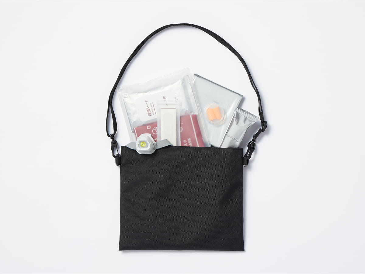 無印良品のアイテムでつくるわたしの備え　持ち出す備えのイメージ2