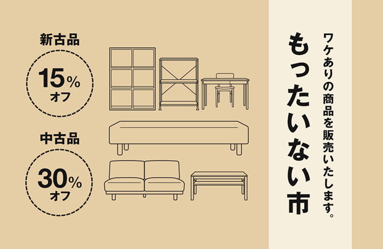ワケありの商品を販売いたします。新古品15%オフ、中古品30%オフ