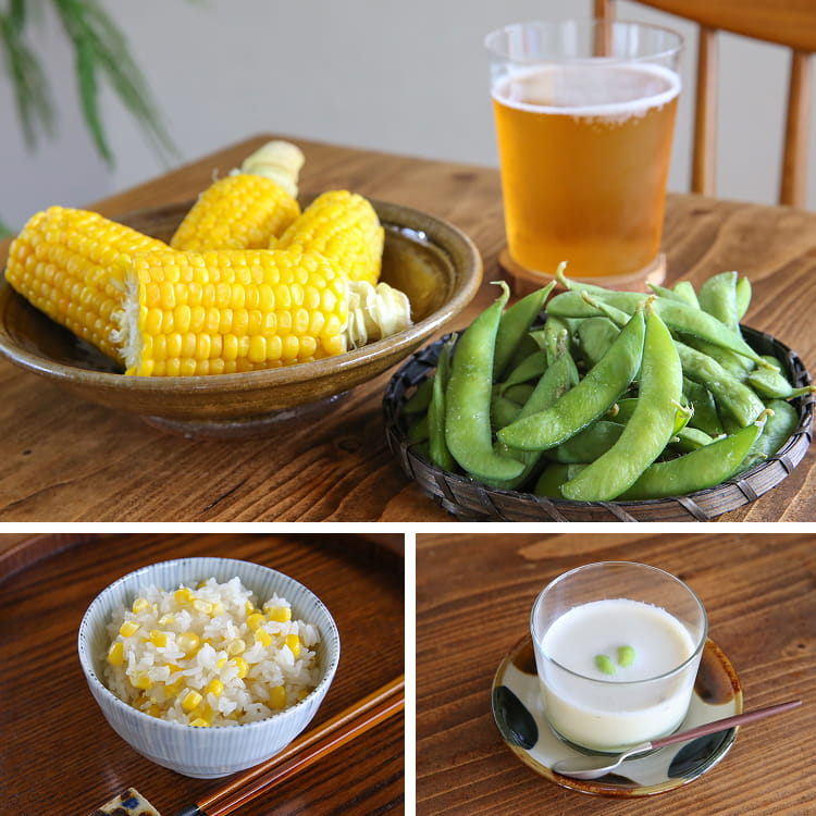 夏の食卓を彩る「とうもろこし」と「枝豆」