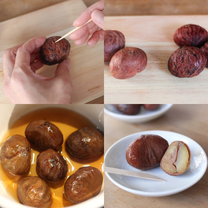 「栗の渋皮煮」の作業工程イメージ