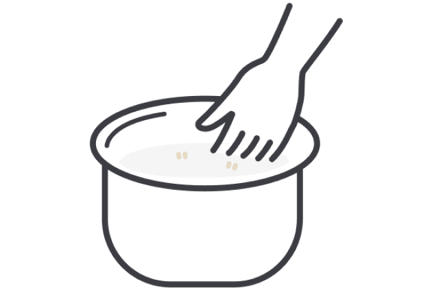 炊飯窯でお米を研いでいるアイコン