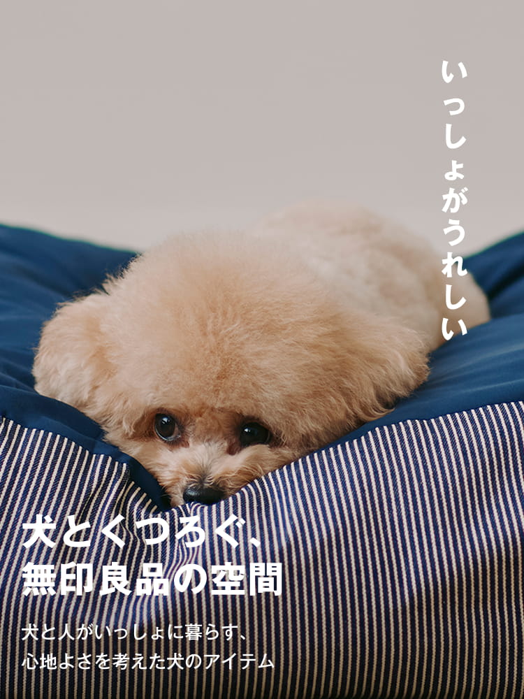 いっしょがうれしい 犬とくつろぐ、無印良品の空間 犬と人がいっしょに暮らす、心地よさを考えた犬のアイテム