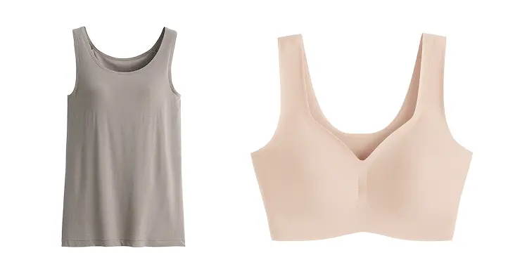 「ブラジャー」と「カップ入り(付)インナー」のイメージ画像