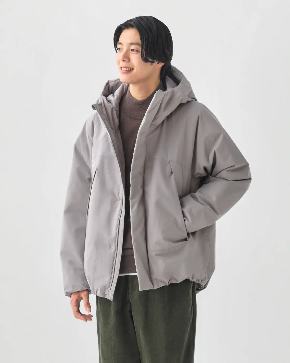 紳士 中わた防風フードジャケット