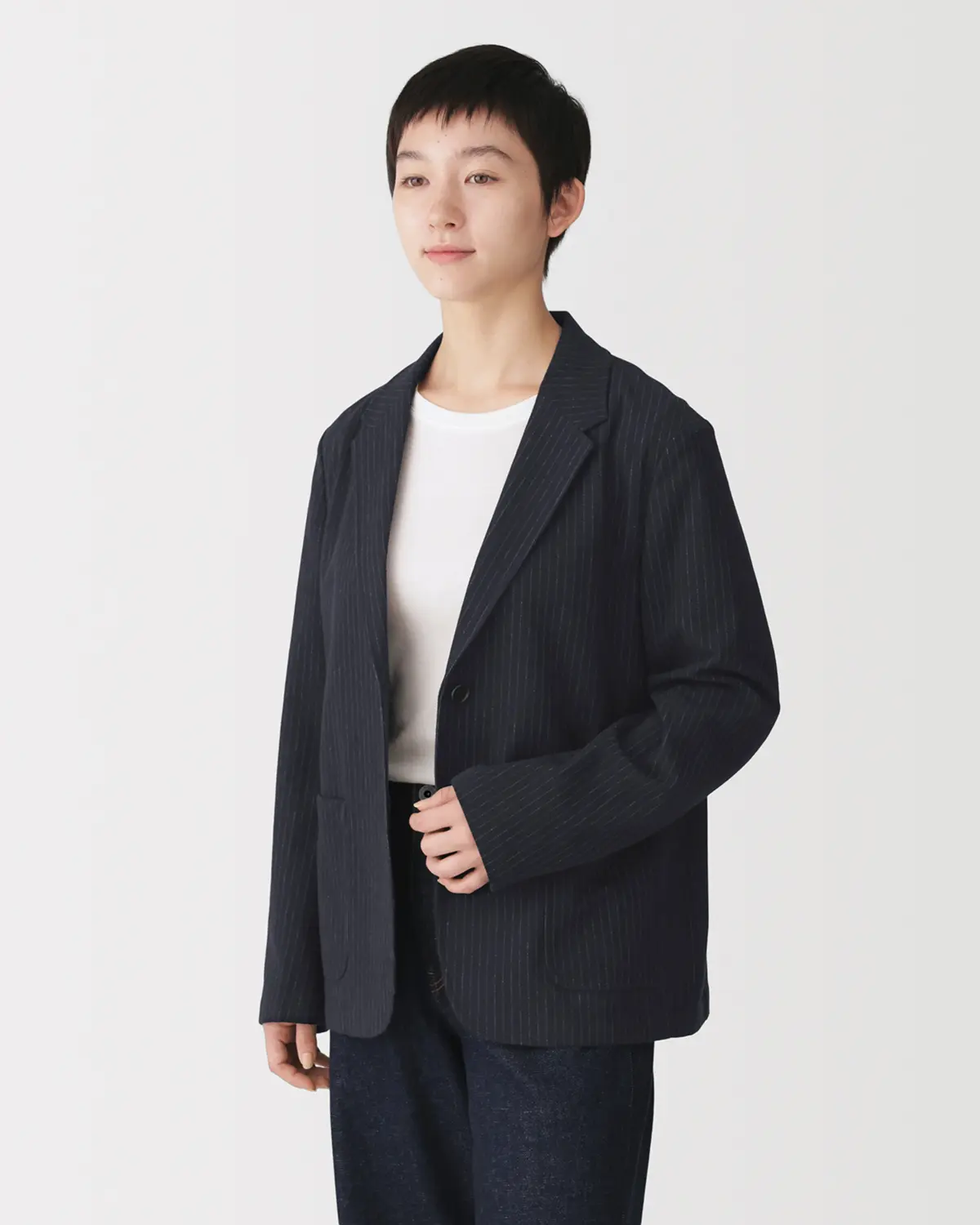 婦人　起毛ジャージーテーラードジャケット