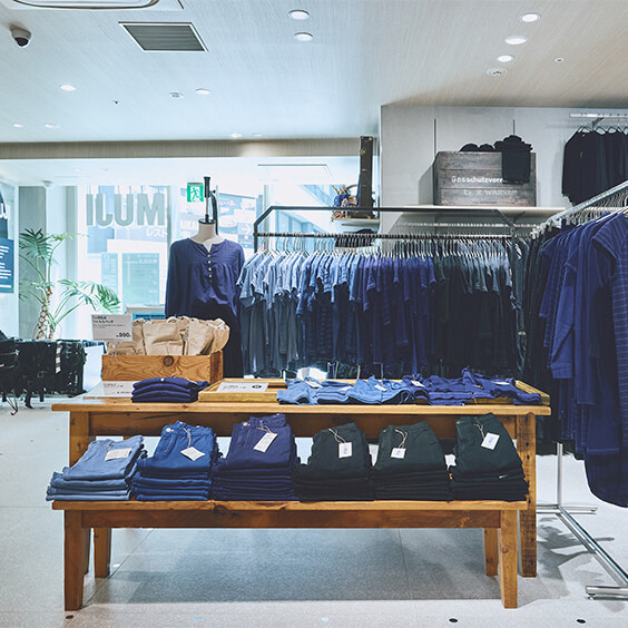 ReMUJIの服は、国内44店舗（2025年9月現在）で展開しています。