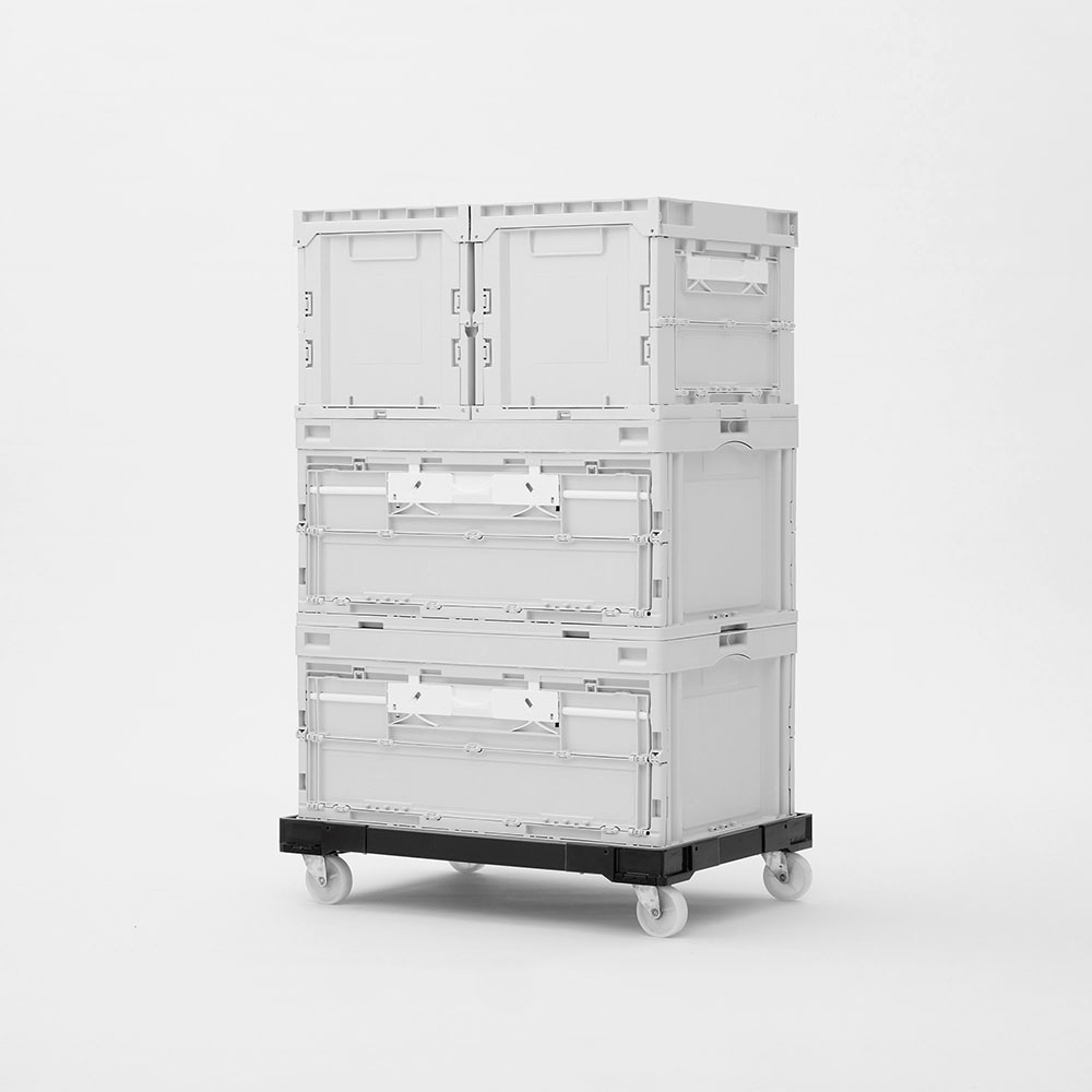 【無印良品】　折りたたみコンテナ　5個セット ポリプロピレン 折りたたみコンテナ 小 開閉扉付（5個セット） – 法人