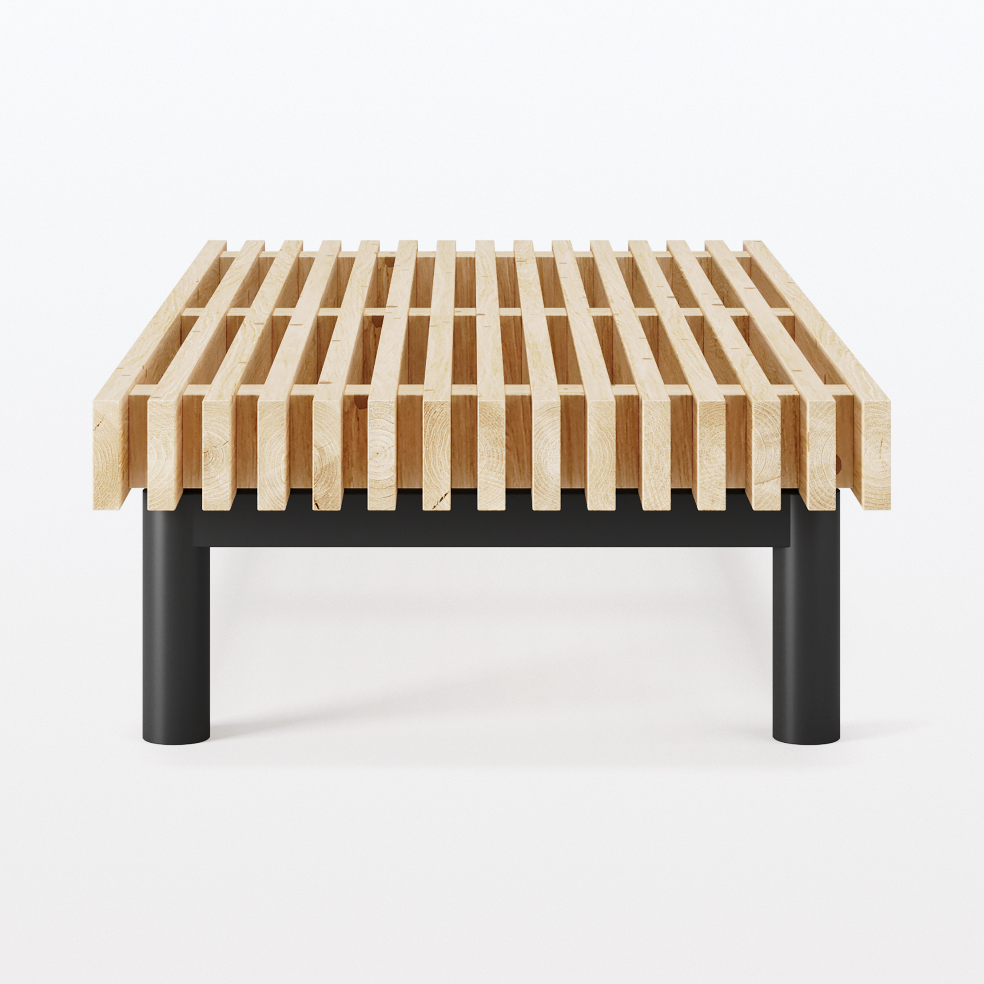 脚付角材ベンチ・間柱 幅1800mm 奥行870mm 背もたれなし – 法人向け