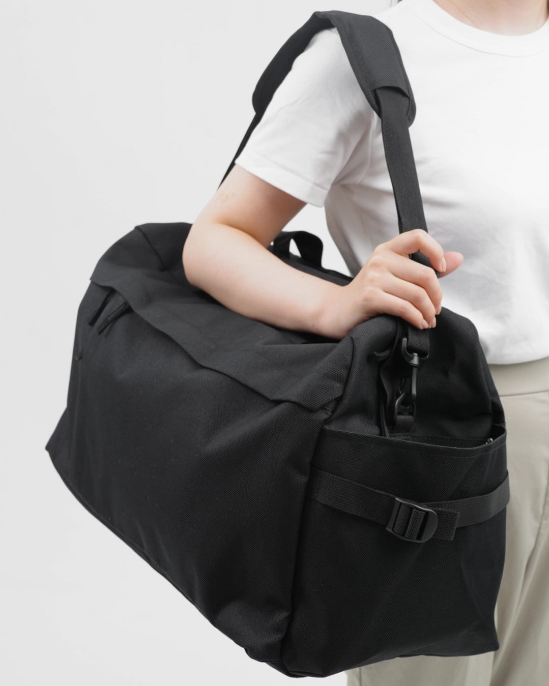 美品 無印良品 撥水ボストンバッグ ブラック 黒 収納たっぷり 旅行 無印良品 レビュー 4.5点以上の人気商品｜ 無印良品