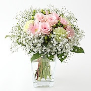 かすみ草とバラのブーケ ピンク 花束 通販 無印良品 かすみ草とバラのブーケ ピンク 花束 通販 無印良品
