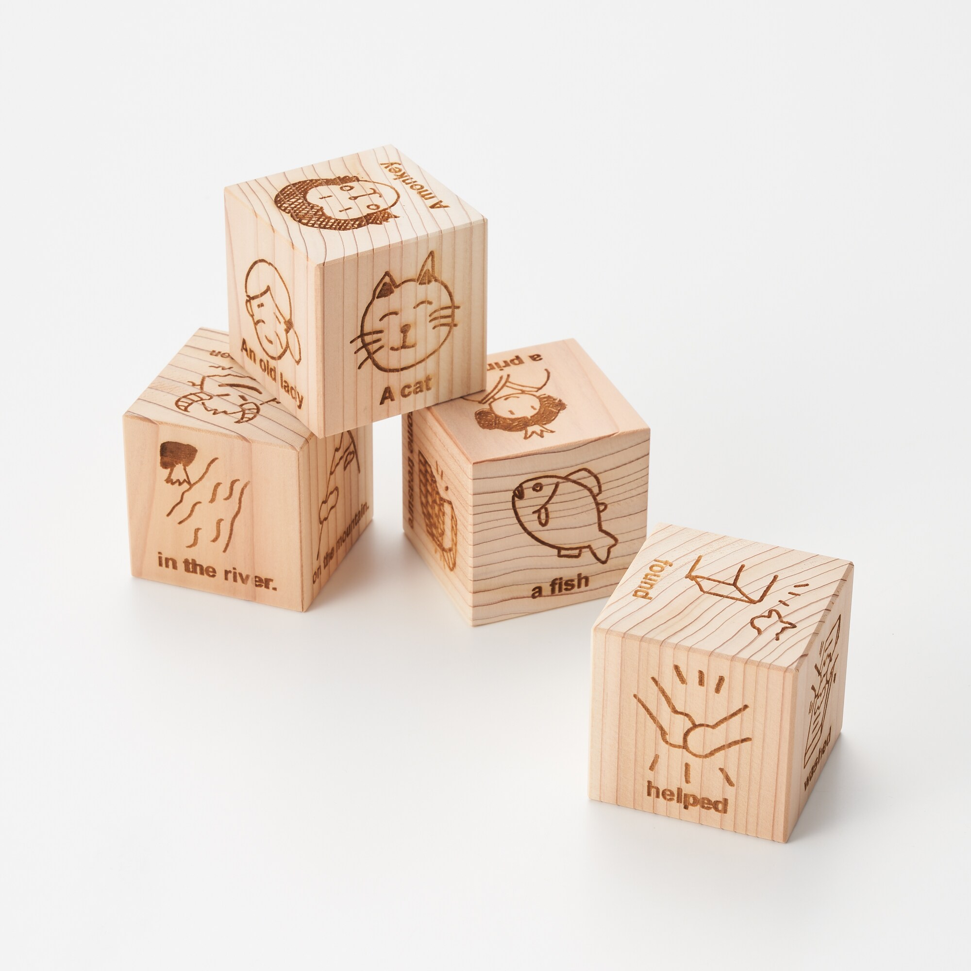 木のおもちゃ　もくもく絵本　女の子ver.（英語版）