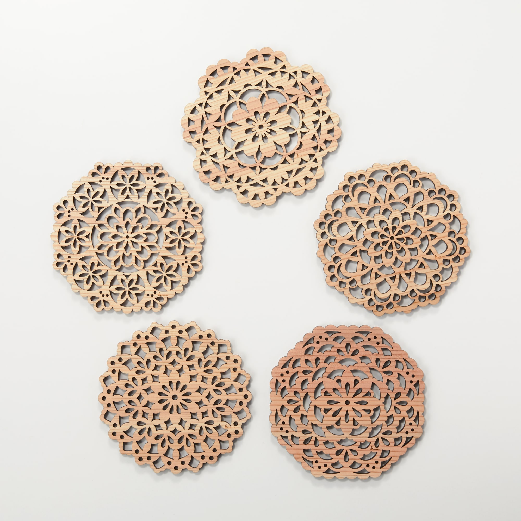 もくレース コースター M（5枚セット） | 無印良品