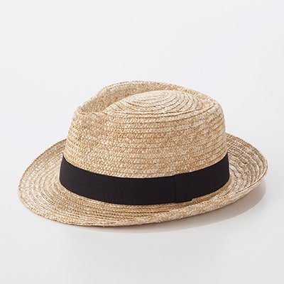 埼玉県　田中帽子の麦わら帽子「中折れ帽（ノア）」ナチュラル