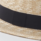 埼玉県　田中帽子の麦わら帽子「カンカン帽」ブラックリボン