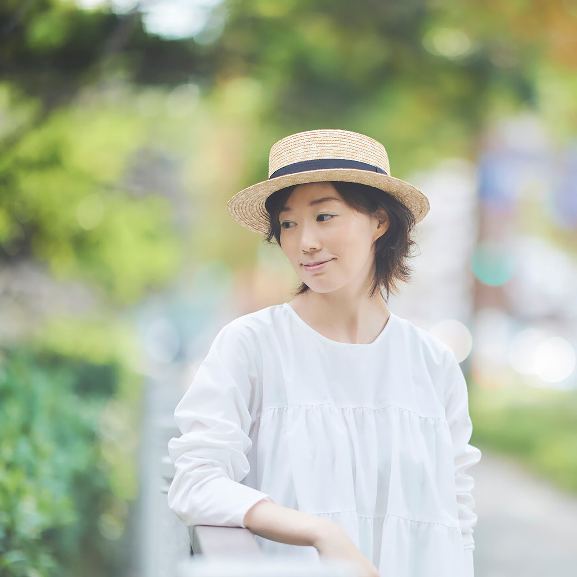 埼玉県　田中帽子の麦わら帽子「カンカン帽」ブラックリボン