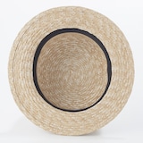 埼玉県　田中帽子の麦わら帽子「カンカン帽」ブラックリボン