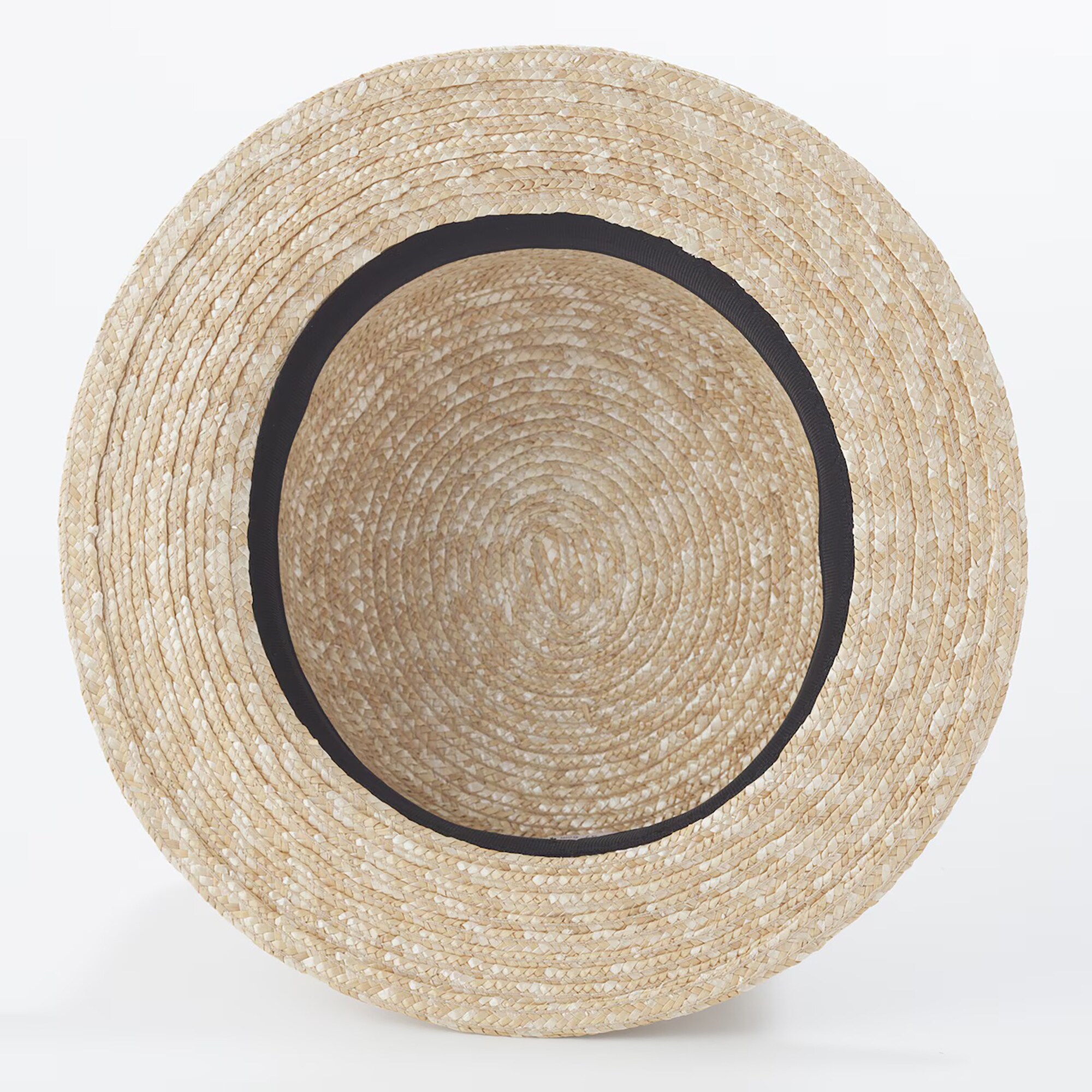 埼玉県　田中帽子の麦わら帽子「カンカン帽」ブラックリボン