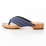 ｍｉｚｕｔｏｒｉの下駄「紺つむぎ」　L（２５.５～２６ｃｍ）