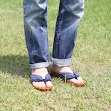 ｍｉｚｕｔｏｒｉの下駄「紺つむぎ」　L（２５.５～２６ｃｍ）