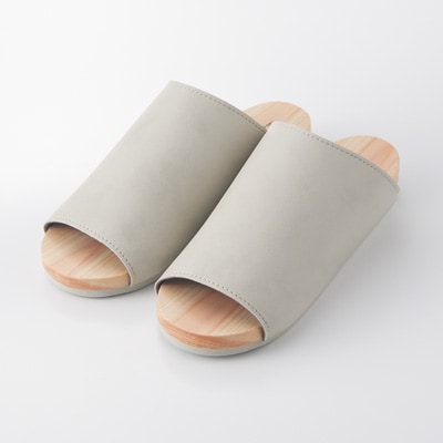 木のルームシューズ　グレーL　（25.5～27ｃｍ）