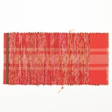 南部裂織　ブックカバー　浮き織り（赤系）