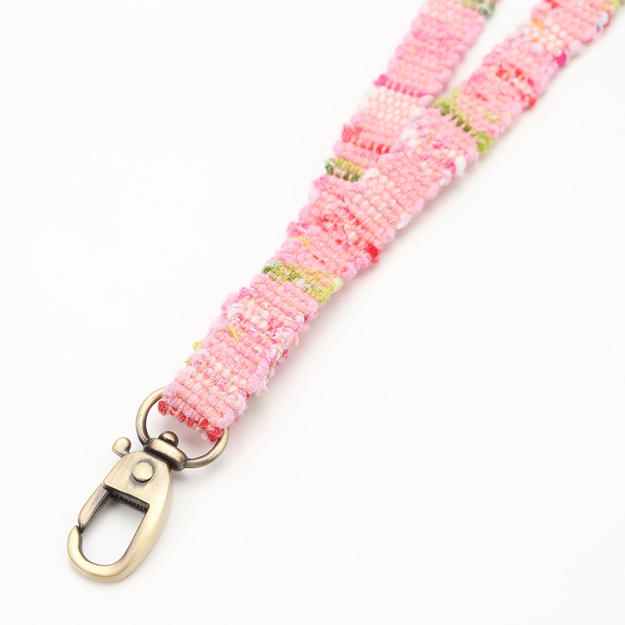 南部裂織　ネックストラップ　ピンク系