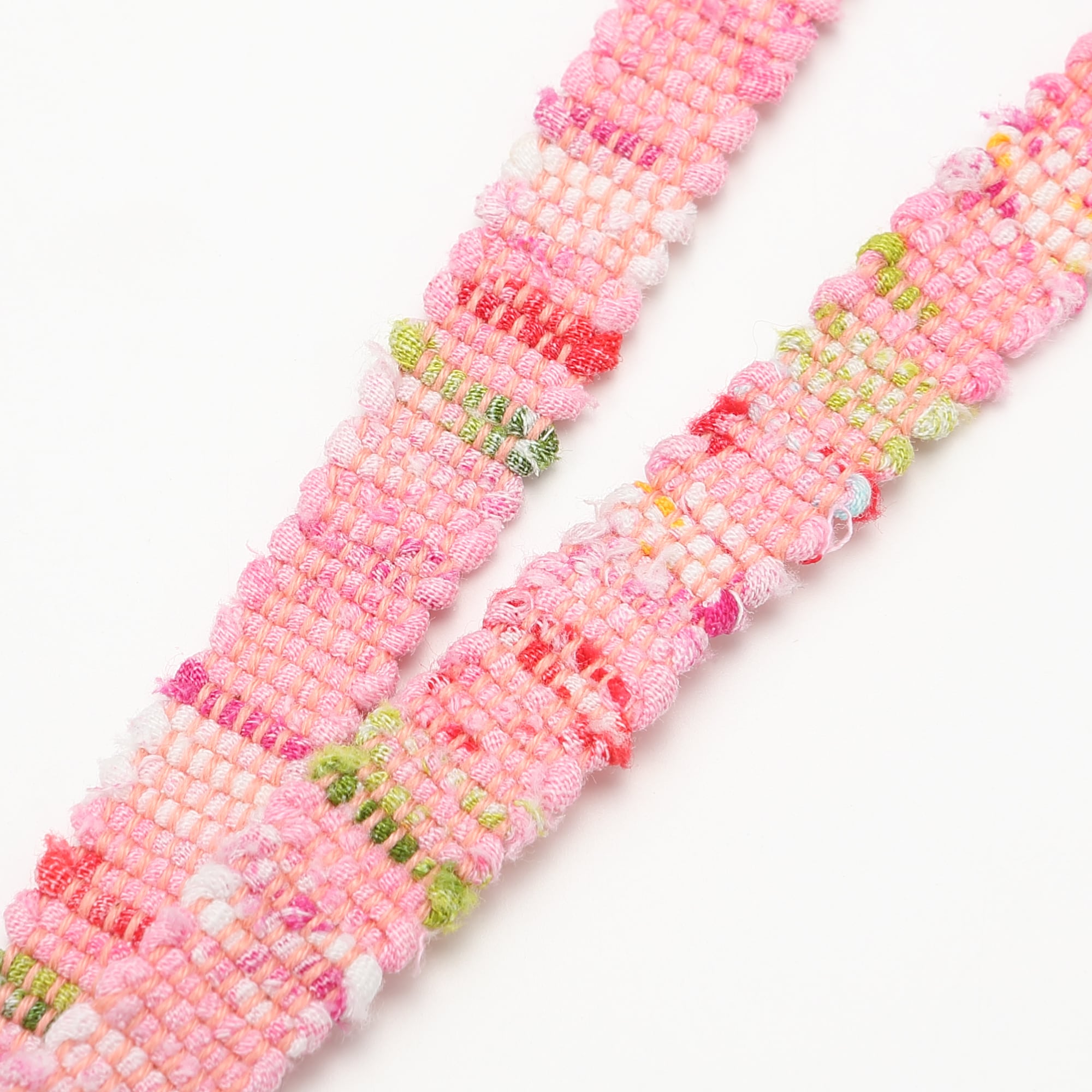 南部裂織　ネックストラップ　ピンク系