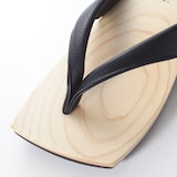 ｍｉｚｕｔｏｒｉの下駄「スムース革・黒」　Ｍ（２５～２５.５ｃｍ）