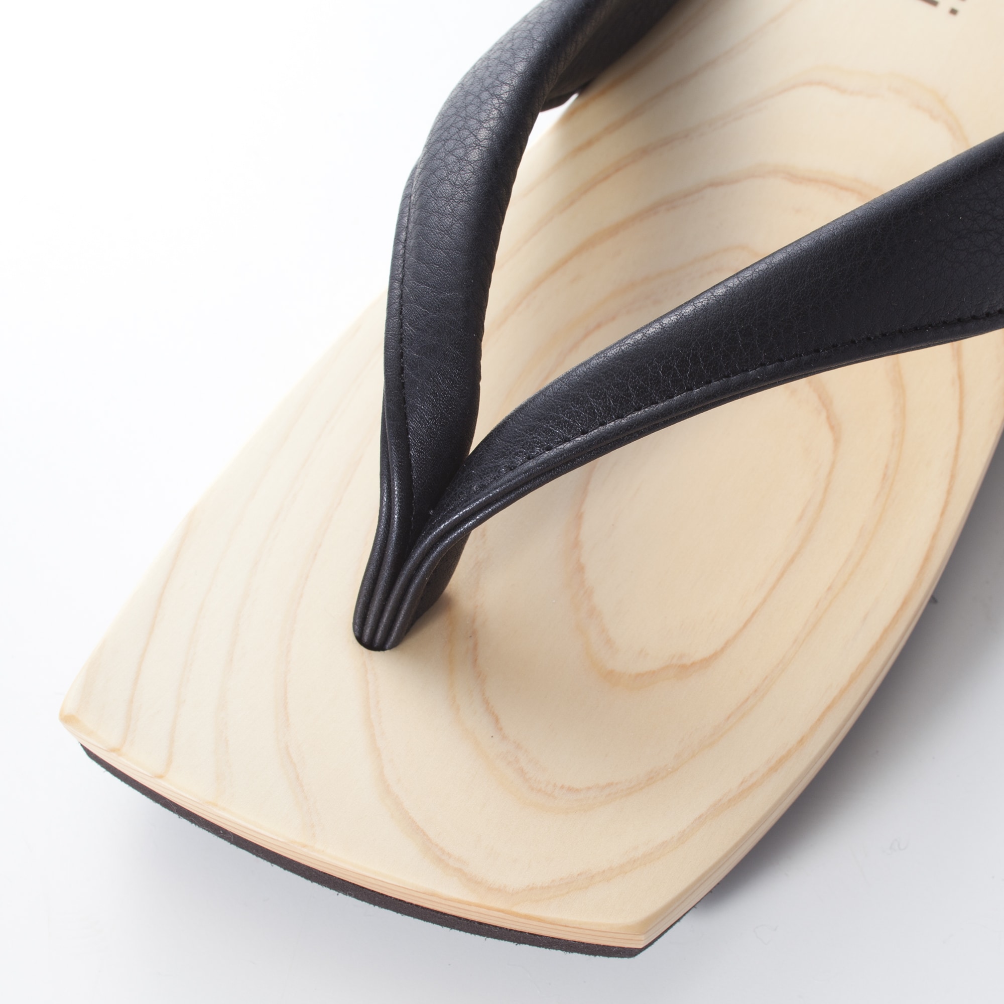 ｍｉｚｕｔｏｒｉの下駄「スムース革・黒」　Ｍ（２５～２５.５ｃｍ）