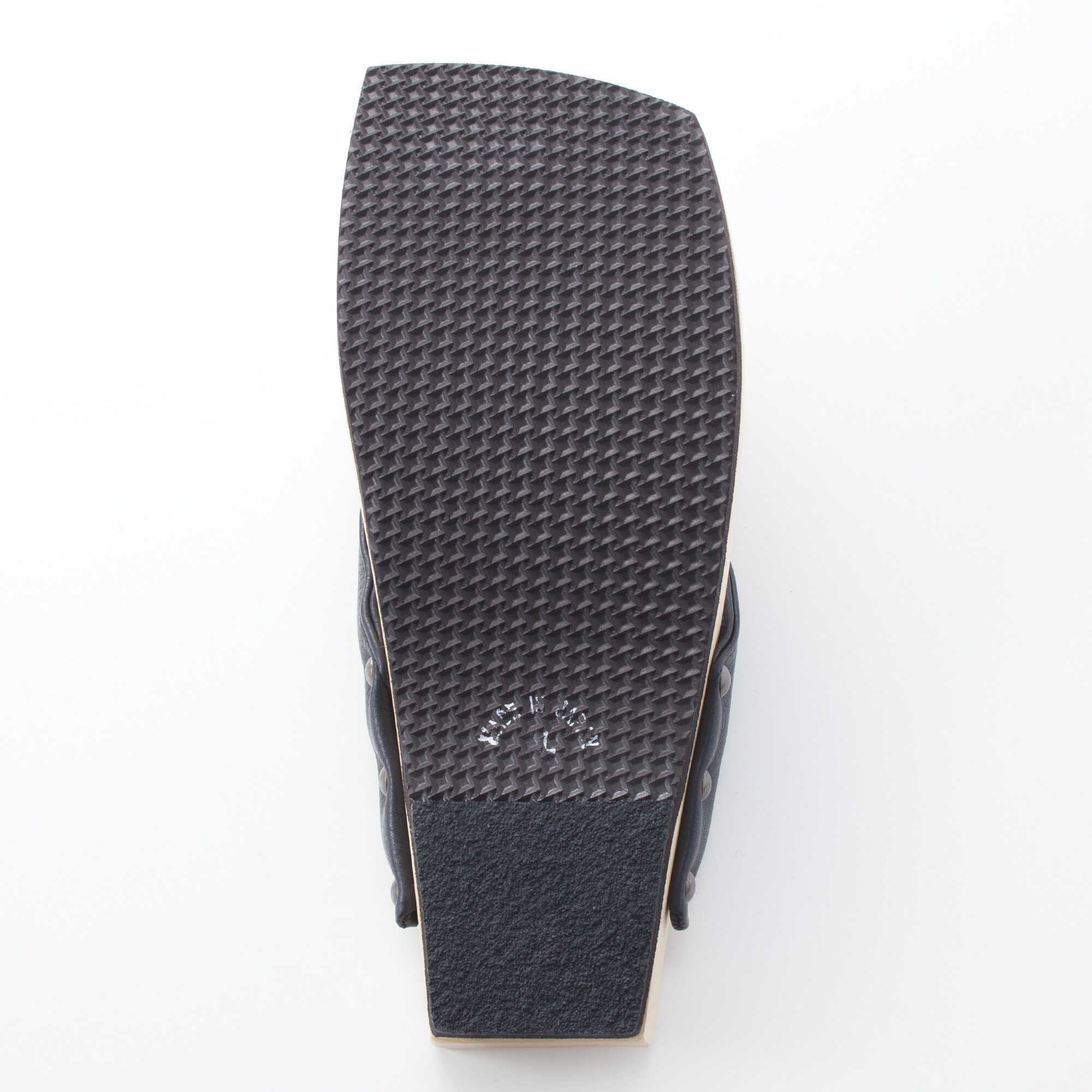 ｍｉｚｕｔｏｒｉの下駄「スムース革・黒」　L（２６～２６.５ｃｍ）