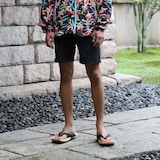 ｍｉｚｕｔｏｒｉの下駄「スムース革・黒」　ＬＬ（２７～２７.５ｃｍ）