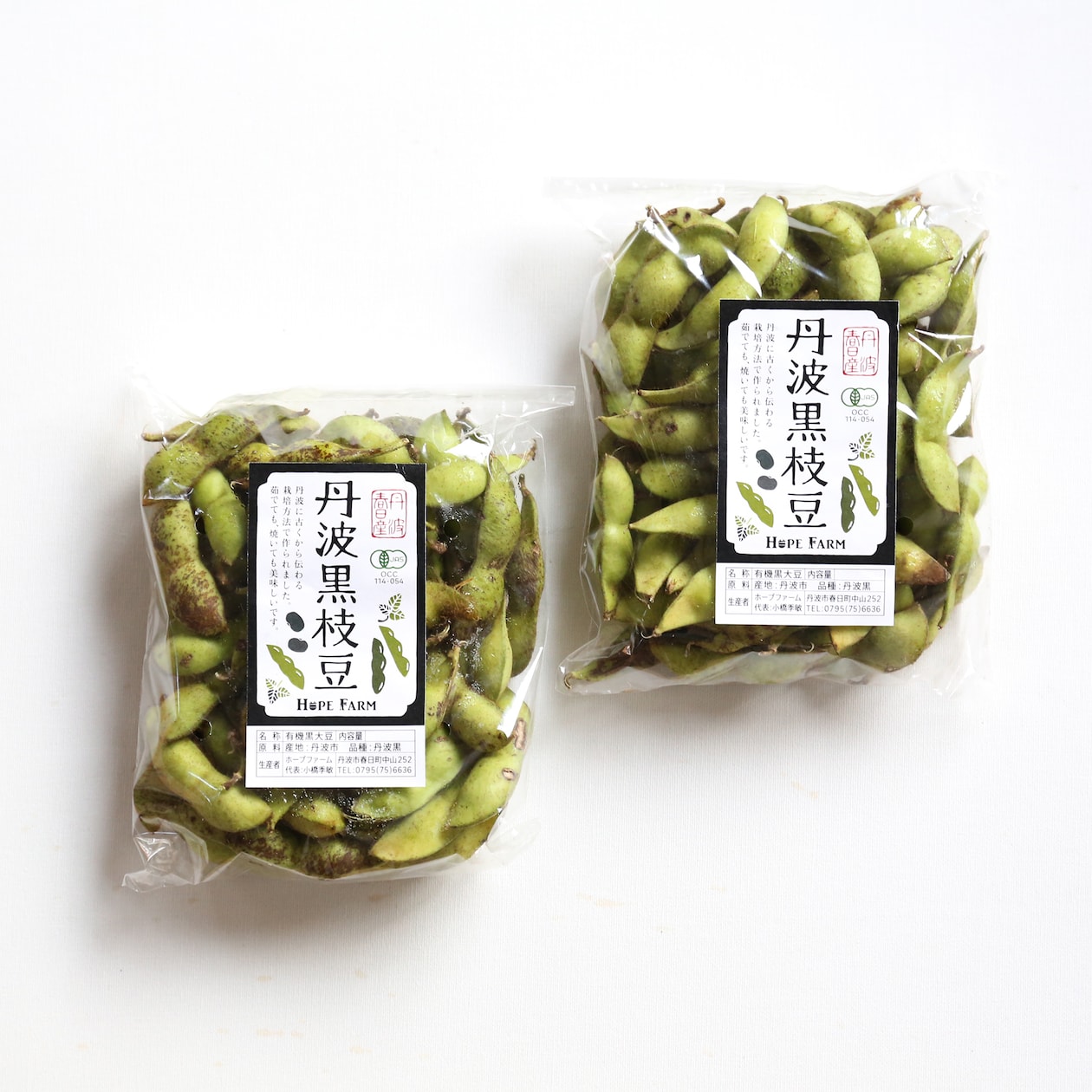 兵庫県産　ＨＯＰＥ　ＦＡＲＭの「丹波黒枝豆」家庭用（莢のみ）　約５００ｇ