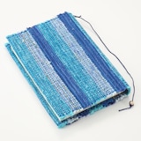 南部裂織　ブックカバー   青系