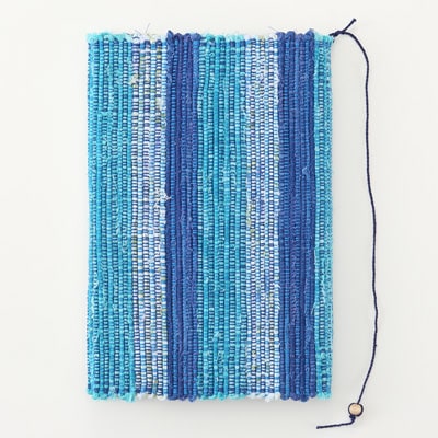 南部裂織　ブックカバー   青系