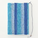 南部裂織　ブックカバー   青系