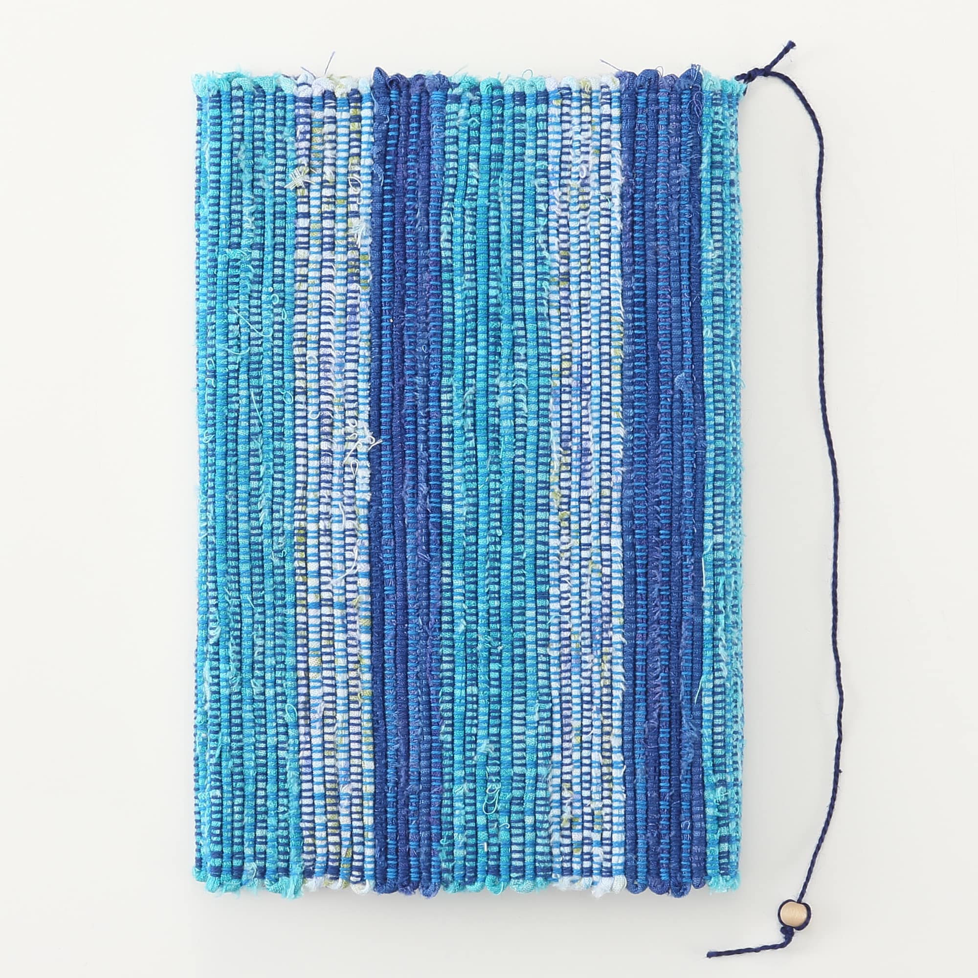 南部裂織　ブックカバー   青系