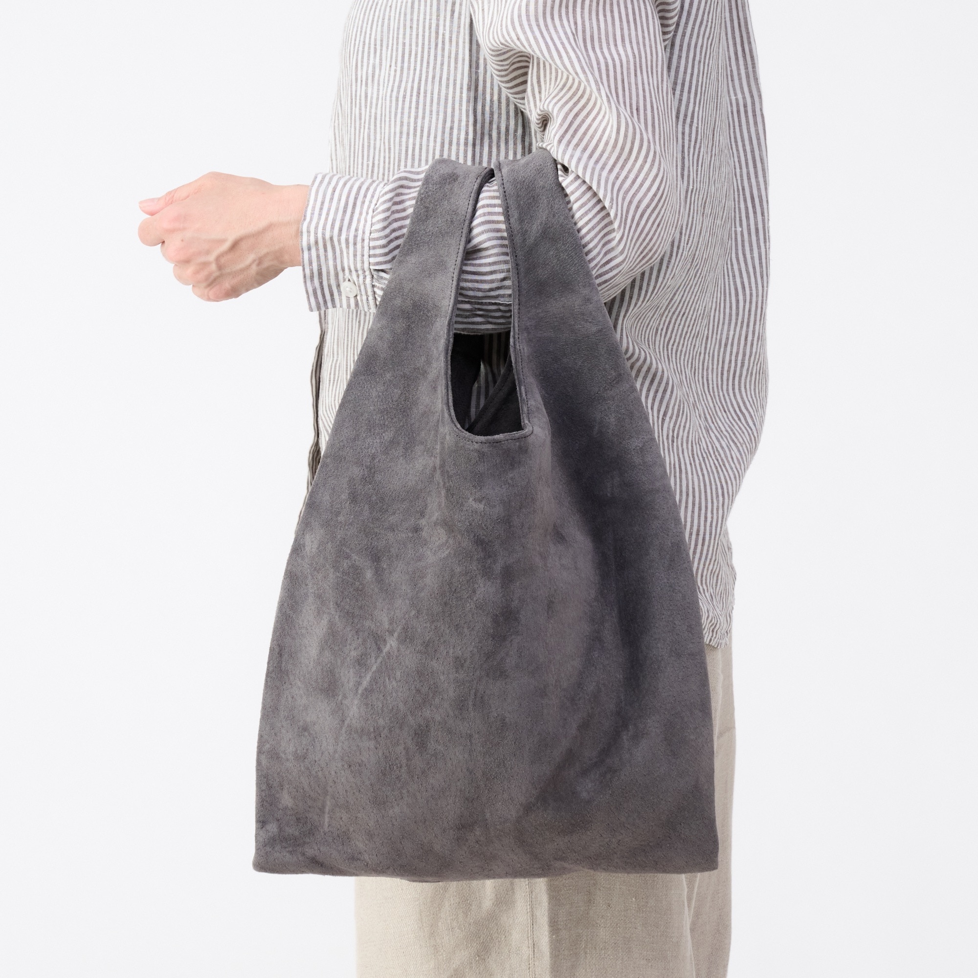 革屋が作った、洗えるショッピングバッグ・グレー