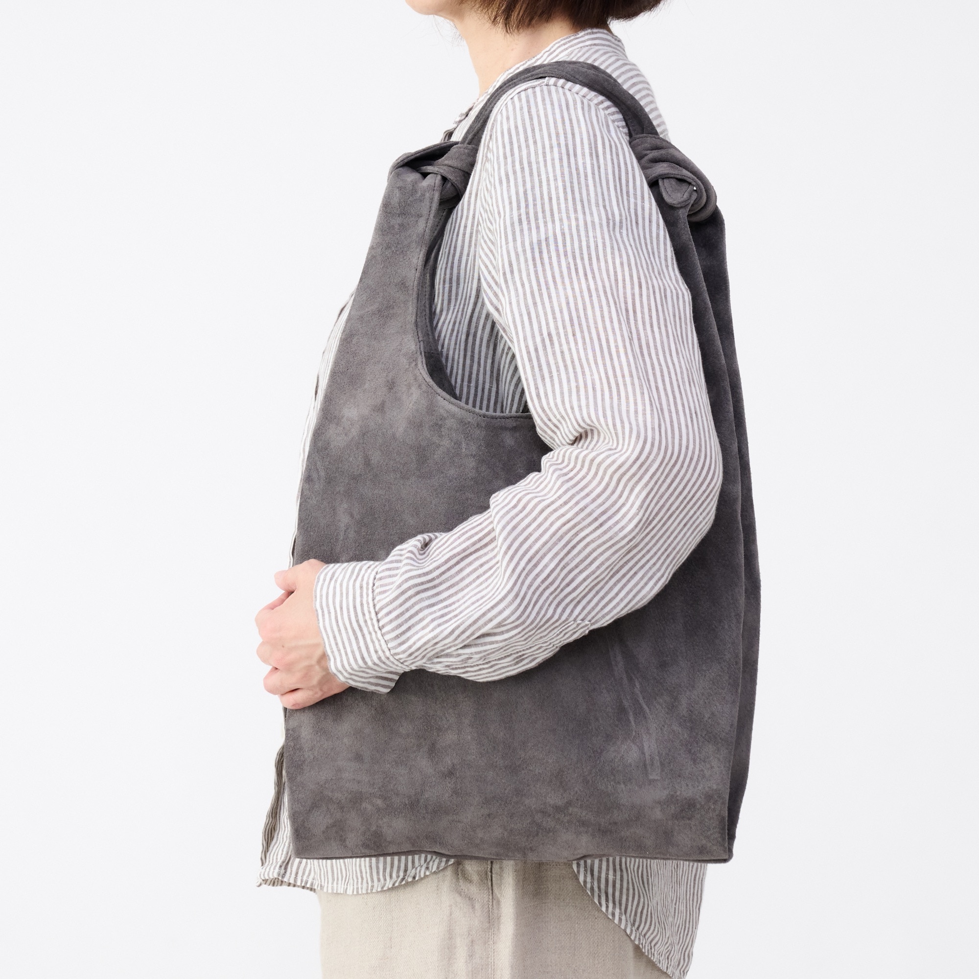 革屋が作った、洗えるショッピングバッグ・グレー