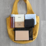 革屋が作った、洗えるドロップトートバッグ・ネイビー