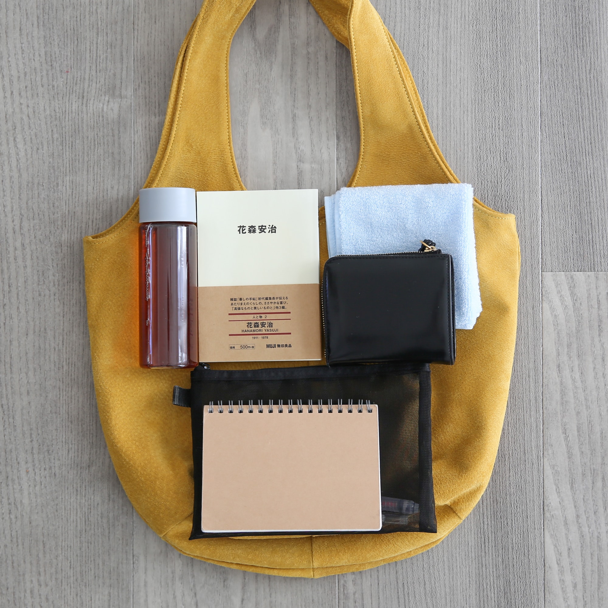 革屋が作った、洗えるドロップトートバッグ・ネイビー