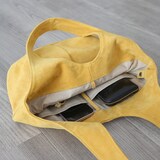 革屋が作った、洗えるドロップトートバッグ・ネイビー