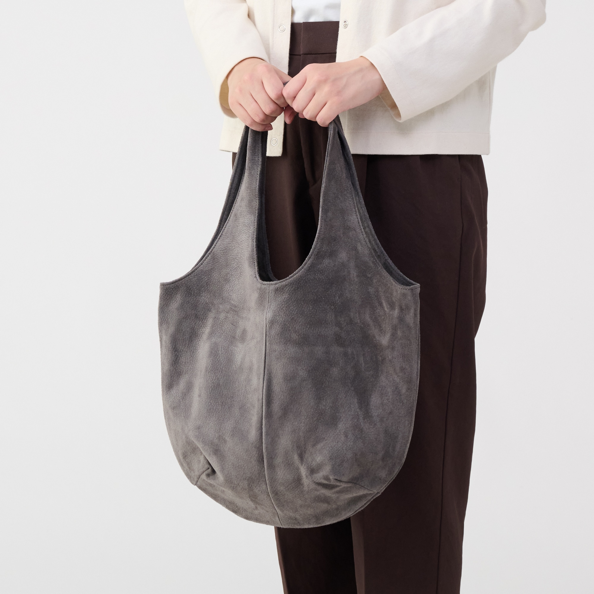 革屋が作った、洗えるドロップトートバッグ・グレー