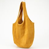 革屋が作った、洗えるドロップトートバッグ・マスタード