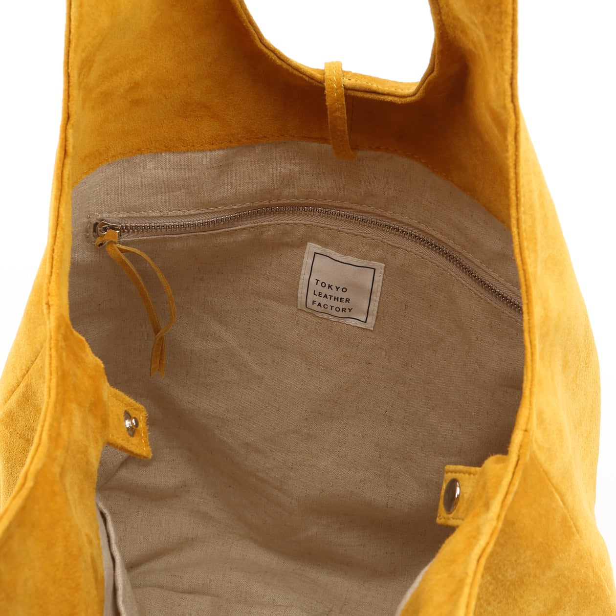 革屋が作った、洗えるドロップトートバッグ・マスタード
