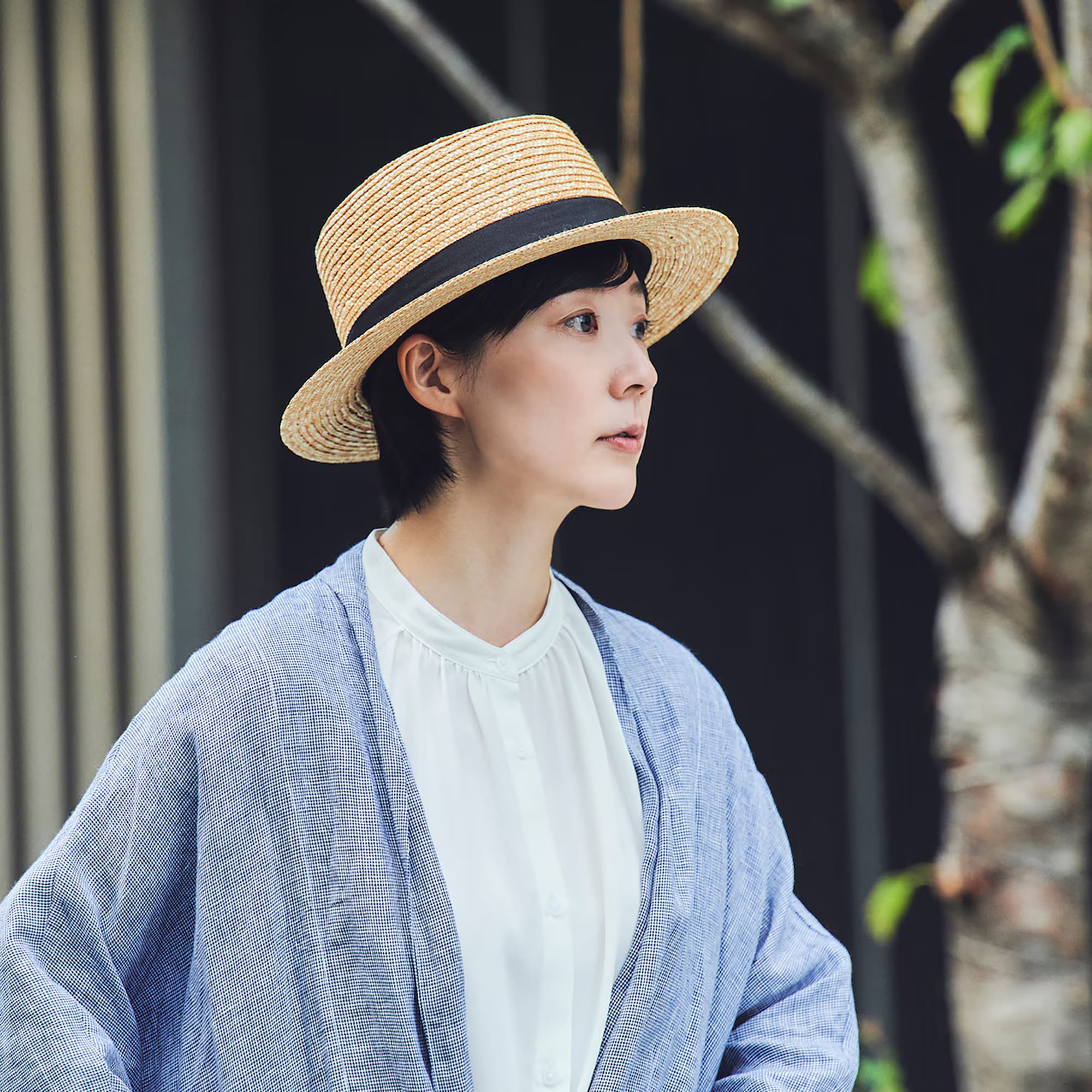 埼玉県　田中帽子の麦わら帽子「ポークパイ型（カリマ）」