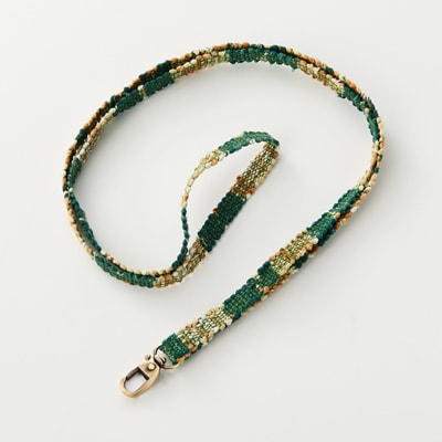 南部裂織　ネックストラップ　緑系