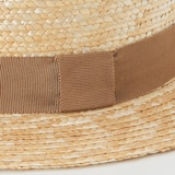 埼玉県　田中帽子の麦わら帽子「カンカン帽」ベージュリボン