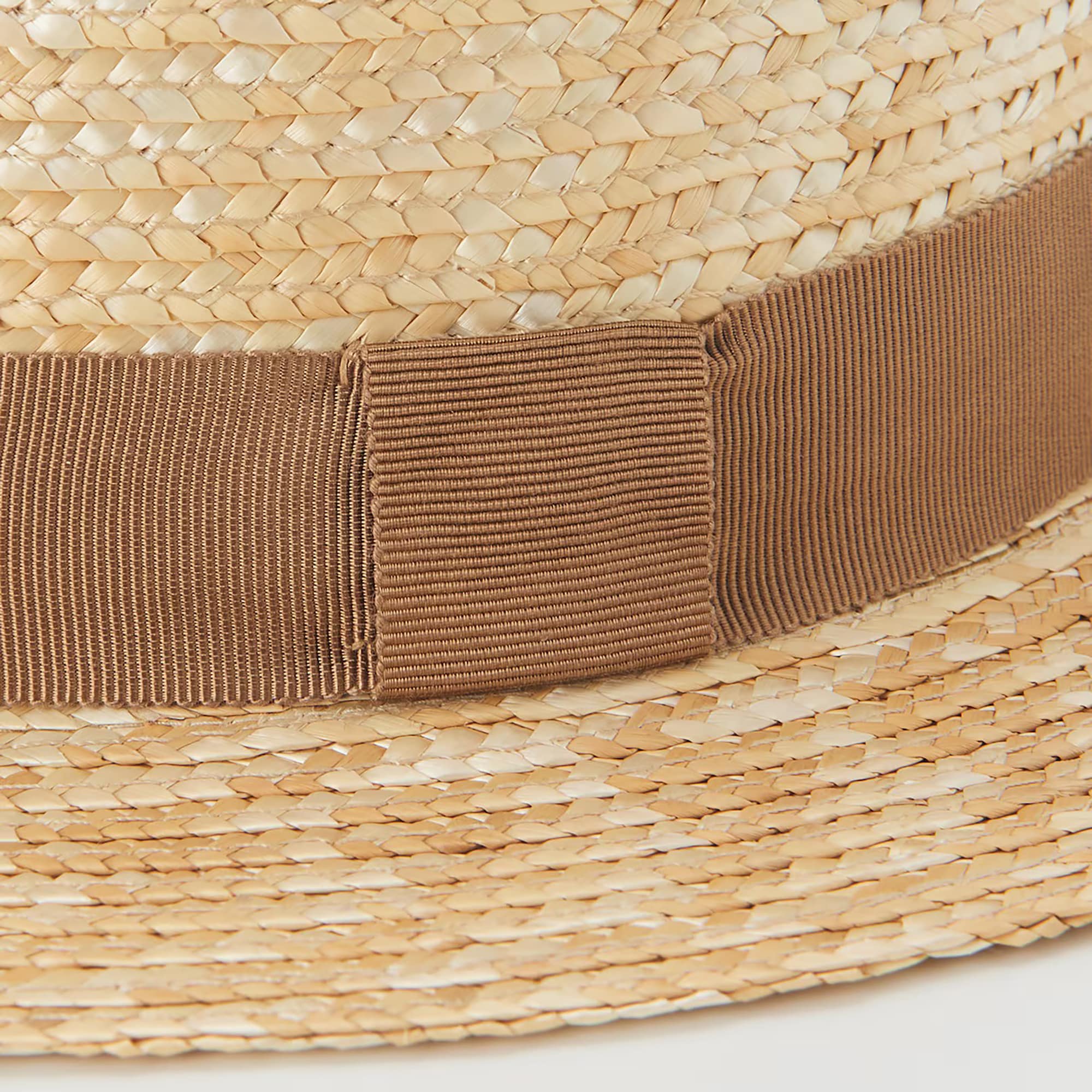 埼玉県　田中帽子の麦わら帽子「カンカン帽」ベージュリボン