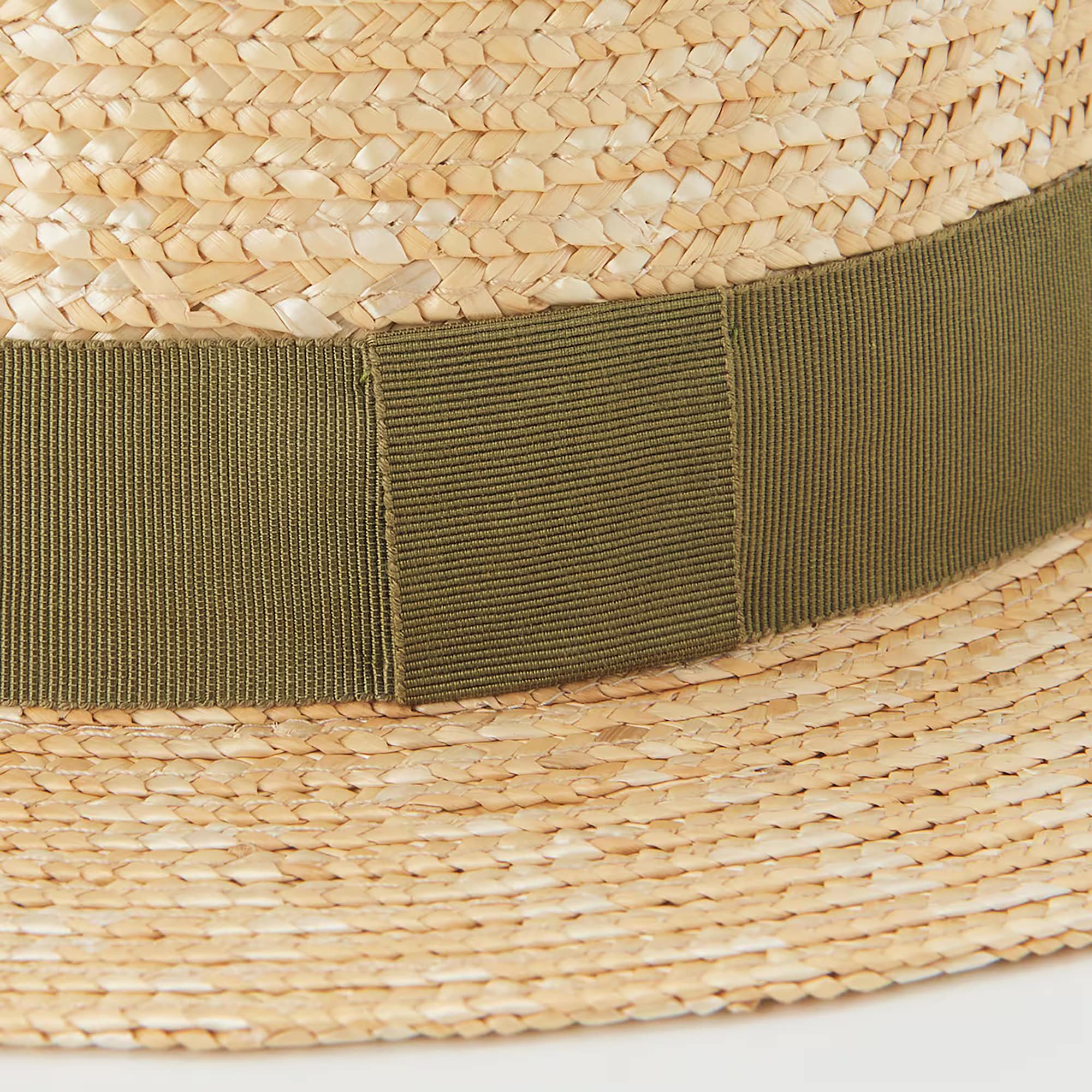 埼玉県　田中帽子の麦わら帽子「カンカン帽」カーキリボン