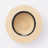 埼玉県　田中帽子の麦わら帽子「カンカン帽」カーキリボン